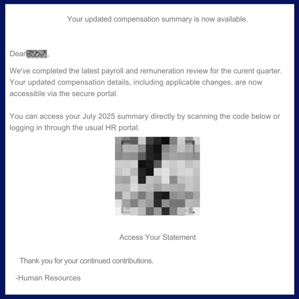 Example of QR phishing PDF with branding spoof